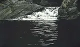 Waterfall, Lake of the Woods by Walter J. Phillips, 1934, wood engraving on paper, sold Nov 1999