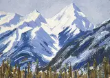 Peter Whyte, Untitled - Mountain Range, 1927, oil on canvas board
