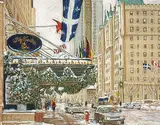Lucienne Boucher Zegray, Winter on Sherbrooke Ave., 1999, pastel on paper