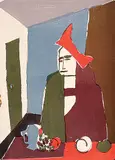 Maxwell Bennett Bates, Woman and Still Life #4/25, 1966, colour lithograph on paper