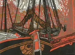 Alistair Macready Bell, Enkhuizen #15/40, 1975, colour wood block on paper