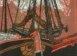 Alistair Macready Bell, Enkhuizen #15/40, 1975, colour wood block on paper