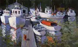 Samuel Black, Shelter, acrylic on paper board