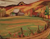 Ralph Wallace Burton, Farm Near Notre Dam de Laus, Que. 1958, 1958, oil on panel