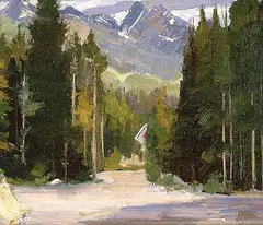 Langley Thomas Donges, From Sulphur Mountain, oil on canvas board