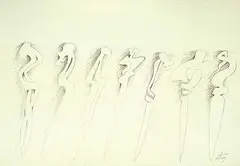 Sorel Etrog, Untitled - Study for a Sculpture, graphite on paperboard
