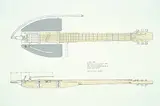 Murray Favro, Guitar Design #6/40, 1982, colour lithograph on paper