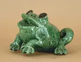 Untitled - Green Frog by David Gilhooly, 1979, glazed ceramic sculpture, sold Nov 1999