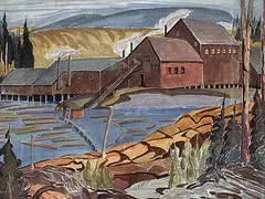 Untitled - Alberta Sawmill by Carolyn Reesor Kaufman, watercolour on paper, sold Nov 1999