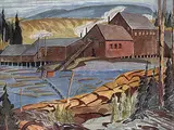 Carolyn Reesor Kaufman, Untitled - Alberta Sawmill, watercolour on paper