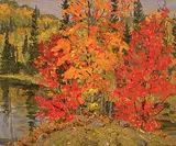 Lawrence Nickle, Maples and Pond, Armour Twp., Sept. 79, 1979, oil on panel