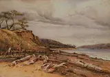 Joseph Thomas Rolph, Untitled - River Shore with Boats on Horizon, 1902, watercolour on paper
