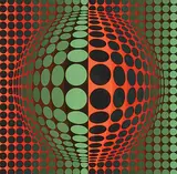 Victor Vasarely, Untitled - Rouge/Vert #69/267, 1974, colour silkscreen on paper