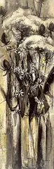 Frank Leonard Brooks, Weed Bouquet, 1957, oil on masonite