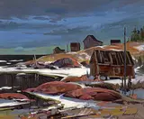 Bruno Cote, Pres Riviere St. Jean, oil on masonite