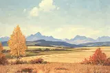 Near Pincher Creek by Roland Gissing, 1965, oil on canvas board, sold May 1999