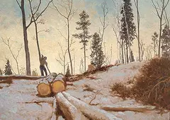 Frank Johnston, The Hill Road Clearing, oil on hardboard