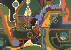 Untitled by Alex Janvier, 1967, acrylic on canvas, sold May 1999