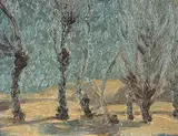 Untitled - Winter Woodlot by Illingworth Kerr, oil on paper board, sold May 1999