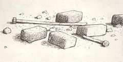 William Kurelek, All Metal Was to be Collected Separately, 1970, ink on paper