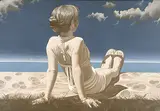 Marielouise Kreyes, Girl on Beach No.2, 1979, acrylic on canvas