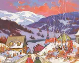 Rives de la Riviere Rouge by Claude Langevin, oil on canvas, sold May 1999