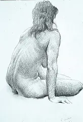 Ernest Friedrich Lindner, Untitled - Figure Study, graphite on paper