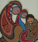 Daphne Odjig, Seeking Guidance, 1979, acrylic on canvas