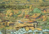 Untitled - Slough Town, Rosedale by Margaret Shelton, 1944, pastel on paper, sold May 1999