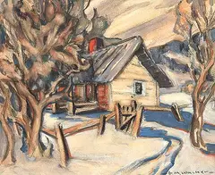 Ella May Walker, Warden's Cabin, Jasper, 1935, watercolour on paper