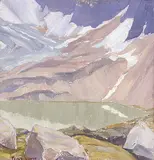 Peter Whyte, Lake Oesa, Yoho National Park, 1928, oil on canvas board