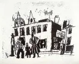 Maxwell Bennett Bates, Street Scene #29/50, 1977, lithograph on paper