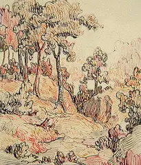 John Wycliffe Lowes Forster, Forest, colour ink on paper