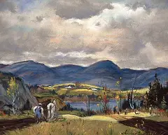Thomas Hilton Garside, Autumn Ploughing, Laurentians, pastel on paper
