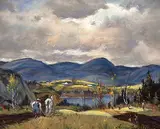 Thomas Hilton Garside, Autumn Ploughing, Laurentians, pastel on paper