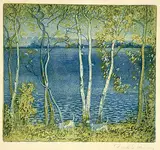 Frederick Stanley Haines, The Hunter, 1920, colour etching on paper