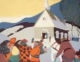 Frank Charles Hennessey, Christmas Morning, 1931, silkscreen on paper