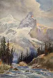 Laura Jason, Mountain Stream, 1931, watercolour on paper