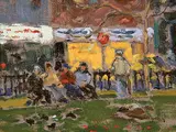 Richard Montpetit, Sur le Banc, 1989, oil on masonite