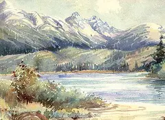 Florence Maude Mortimer, Whistler Range, watercolour on paper
