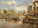 Theodorus van Oorschot, Untitled - Paris from the Banks of the Seine, oil on canvas