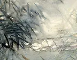 Marjorie Pigott, Untitled - Bamboo and Landscape, watercolour on paper