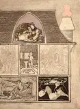 Noboru Sawai, House of Many Mansions East #34/100, etching and wood block on paper