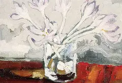 Fall Crocuses by Bruno Bobak, oil on canvas board, sold Nov 1998