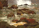 Horace Champagne, Crashing Surf, Ocean Drive, Kennebunkport, Maine, U.S.A.