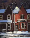 John Kasyn, Midnight on Howard Avenue, Toronto, oil on hard board