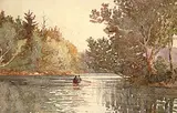 William Busby Lambe, On the Thames River, London, Ont., watercolour on paper