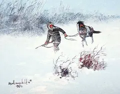 Ken Lonechild, Should've Stayed Home, 1987, acrylic on canvas