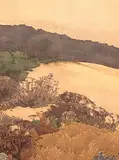 Charles MacDonald Manly, Untitled - Foliage at the Edge of the Dunes, watercolour on paper
