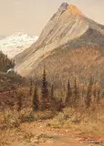 Marmaduke Matthews, Untitled - High Alpine Pass with Train in Distance